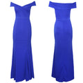 african plus size women's off-the-shoulder pleated slit mermaid evening dress -  dress