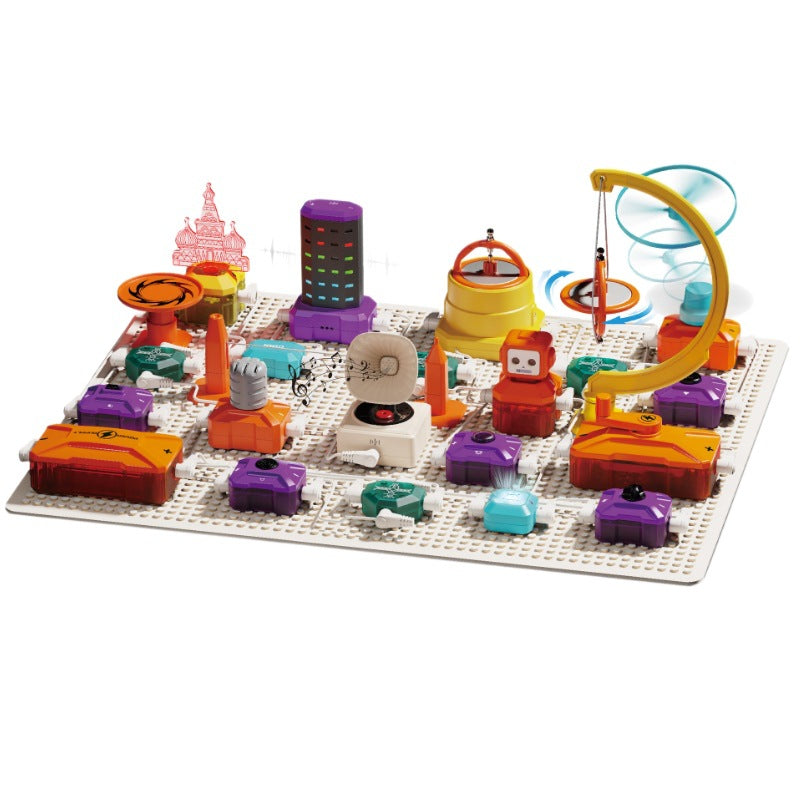 Boys' educational science experiment electronic building blocks - children's circuit assembly, electricity & physics experiment diy - level 3 toy