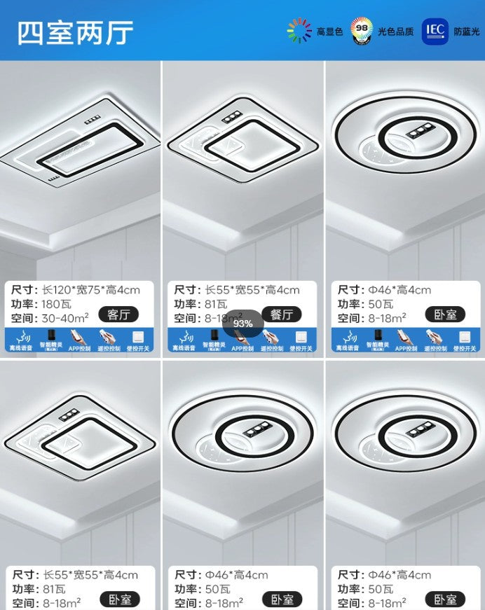 new living room lights: minimalist ceiling lights, elegant chandeliers, grand hall main lights, zhongshan lighting for the entire home
