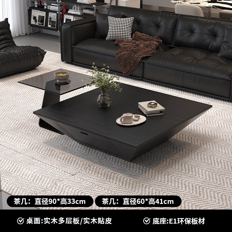 Modern minimalist upscale inverted triangle coffee table - designer style for living room, available in trapezoid and square shapes, coffee table set