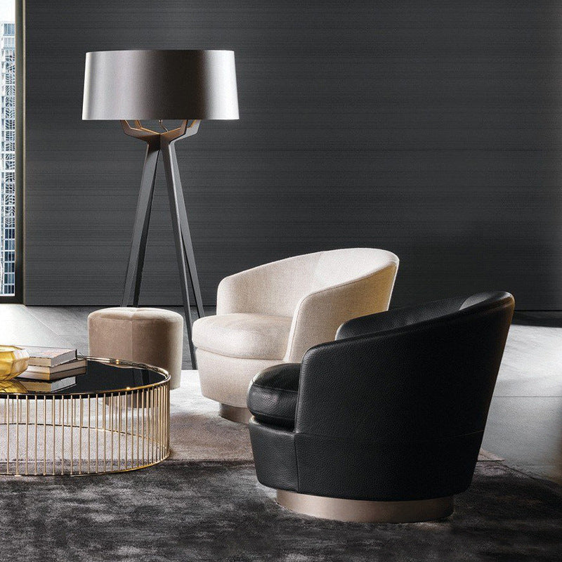 Foshan italian normcore casual chair accessible luxury living room fabric rotating bedroom dressing chair negotiation single sofa chair