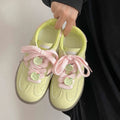Summer chunky platform korean style white sneakers for women 2026, leather upper, versatile chic, breathable athletic casual board shoes for students