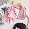 Girls' summer new french style niche outfit: blazer + wide-leg shorts - direct from the manufacturer