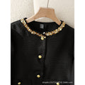 Women's  fall/winter new collection: french chic "it girl" style tweed suit set - elegant short jacket