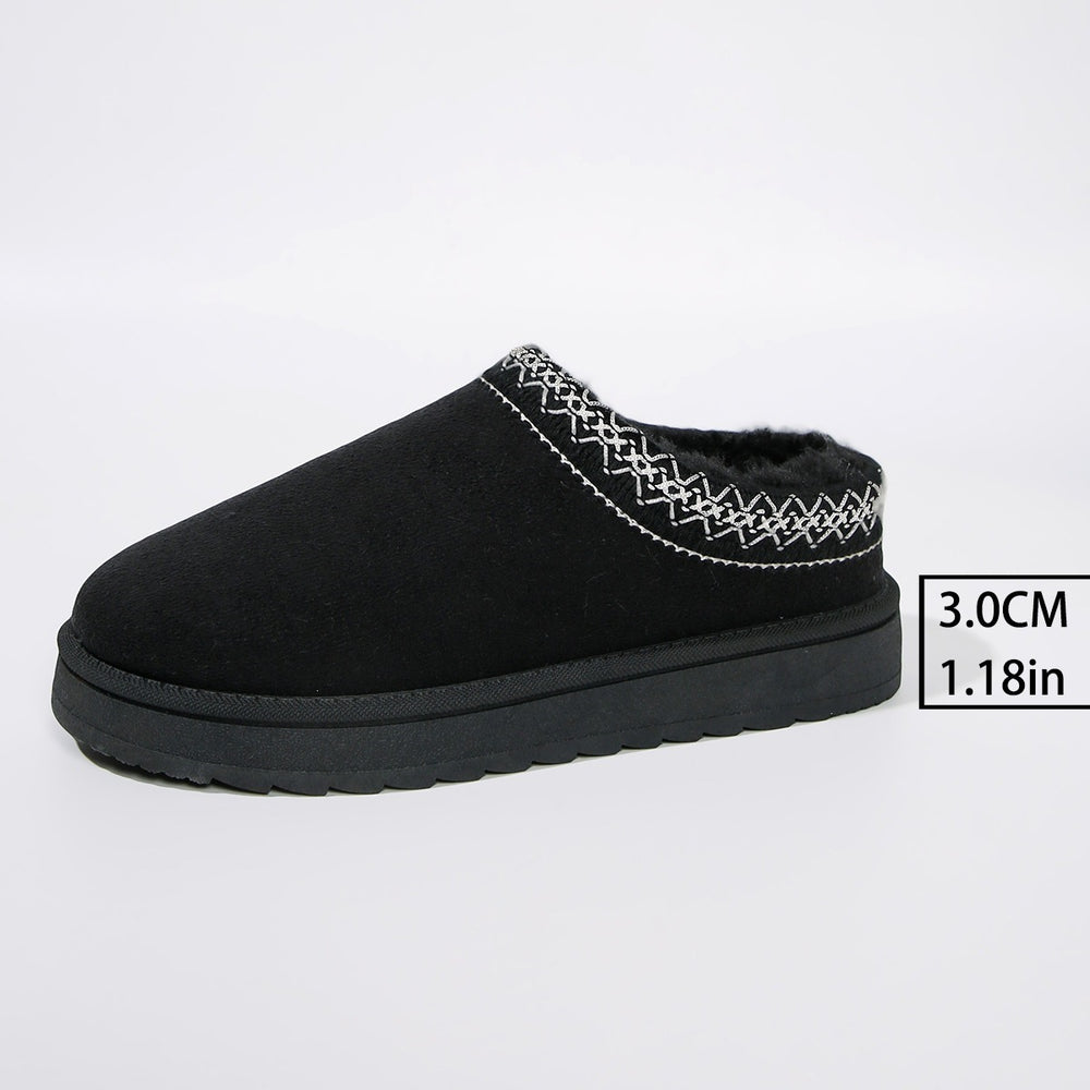 44exportplus size cotton slippers for women outwear lacethick sole lazy slippers winterfleece-lined toe slippers