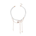 Bohemian pearl necklace wholesale fashion cross-border hot style jewelry stylish tassel alloy six-pointed clavicle chain for women