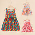 Summer korean style girls' a-line dress - printed milk silk sundress for toddlers and young children