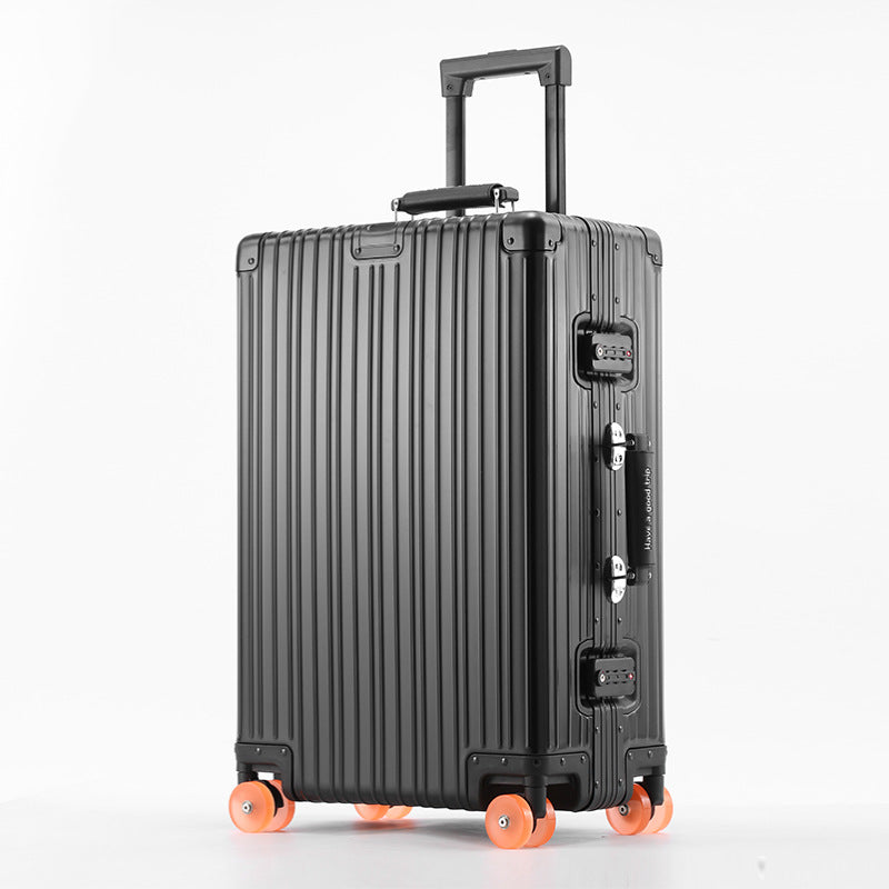 2025 all-aluminum magnesium alloy 28 tie rod suitcase women's 20-inch boarding men's fashion injection molding wheel password box portable