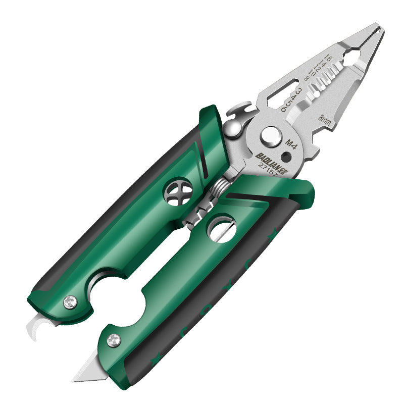 Mini double-blade wire stripper, electrician's tool, multi-function wire cutter, cable crimper, wire stripper, scissors