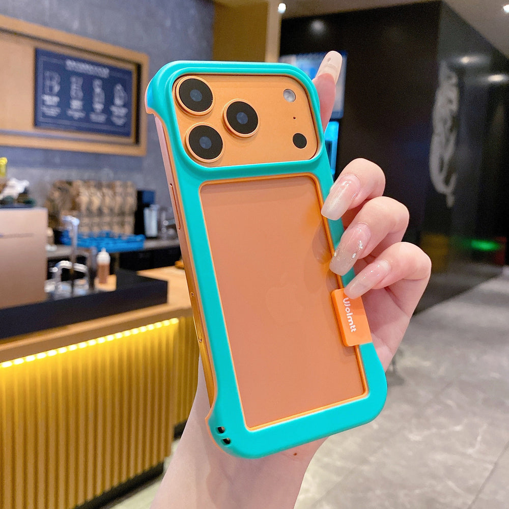 Macaron hollow borderless phone case for iphone 16, soft shell apple 17, heat dissipation anti-drop protective cover 13