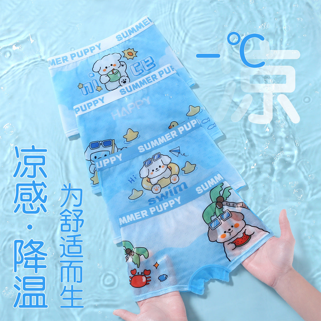Modal boys underwear summer thin children's flat angle antibacterial crotch boxer shorts boy baby 100% cool