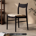 Scandinavian solid wood dining chair for home ash walnut color dining table and chairs wabi-sabi style restaurant casual back chair