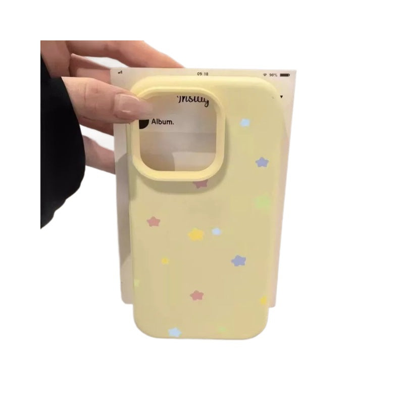 Macaron colorful little star print case for apple 17 pro max, girly iphone 18 soft case, 15