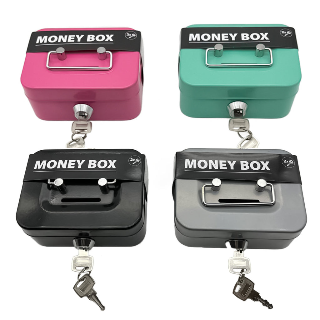 New  creative portable piggy bank storage box small with key storage box change box with lock piggy bank