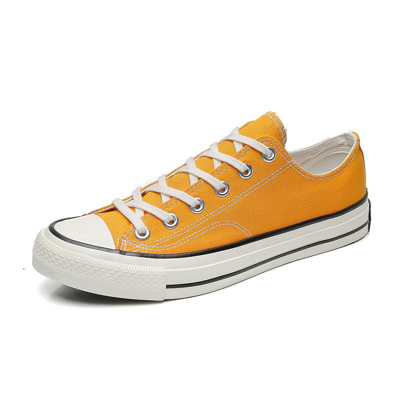 Classic 1970s low-top canvas shoes - unisex retro oiled veneer shoes - korean style student canvas sneakers for men and women