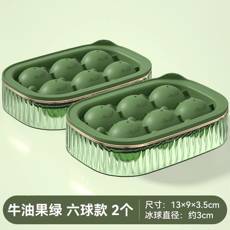 2025 new luxury ice ball maker - whiskey ice ball mold, round large ice ball mold, food-grade 6-ball ice cube tray set for home use
