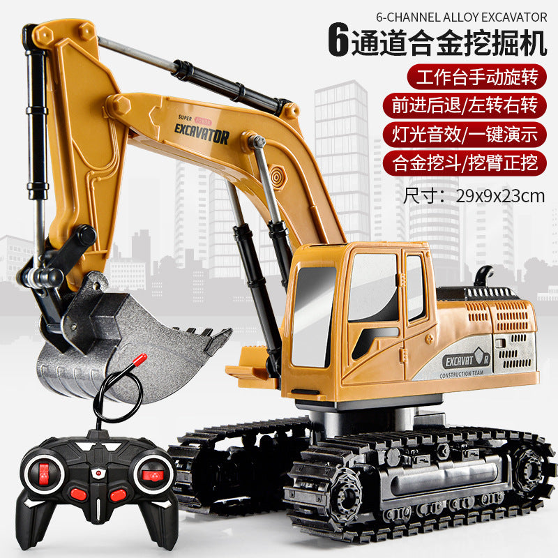alloy remote control excavator toy car kids boys large engineering vehicle excavator toy wireless excavator