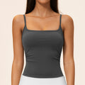 brushed yoga vest thin shoulder strap silm beauty back tops pilates yoga fitness sports vest 9666