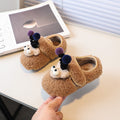 Vancahao girls' fall/winter fleece-lined lambswool outerwear cotton shoes,  new korean style children's cartoon fluffy shoes