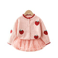 Girls' school uniform set: new autumn/winter style with large collar sweater and plaid skirt - trendy two-piece jk uniform for kids