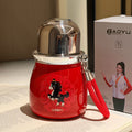 New arrival national trend horse year thermal insulation titanium ingot gourd thermos cup tea water separation three-drink thermos water cup stew tea cup
