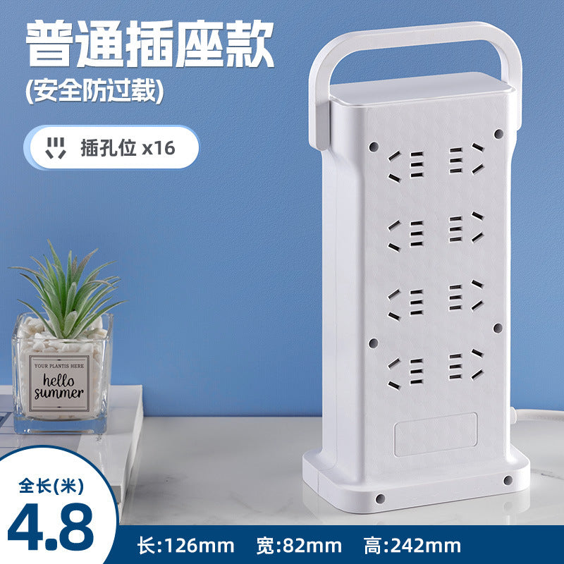 Wireless charging power strip, smart usb fast charging, multi-outlet, multi-function, thickened copper wire, power strip for home, office, and dorm