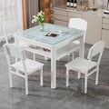 Square dining table tempered glass dining chair combination small apartment home dining table minimalist square table double-layer small table