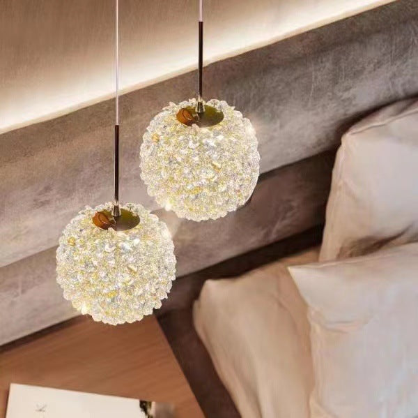 Whole house new warm romantic light luxury creative bedside lamp modern Nordic aisle corridor bedroom crystal chandelier