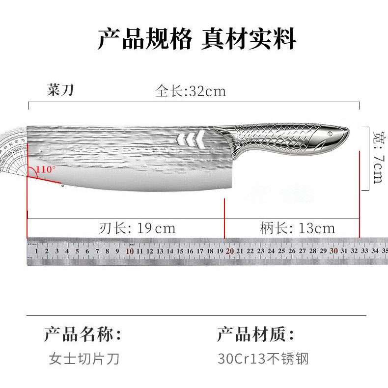 Stainless steel cleaver with handle - sharp, lightweight, high-carbon steel forged kitchen knife for slicing, dicing, and meat cutting - ideal for home and professional chefs