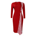 D442 african plus size women's clothing  new arrival: elegant and stylish bodycon pencil dress with round neck - export quality