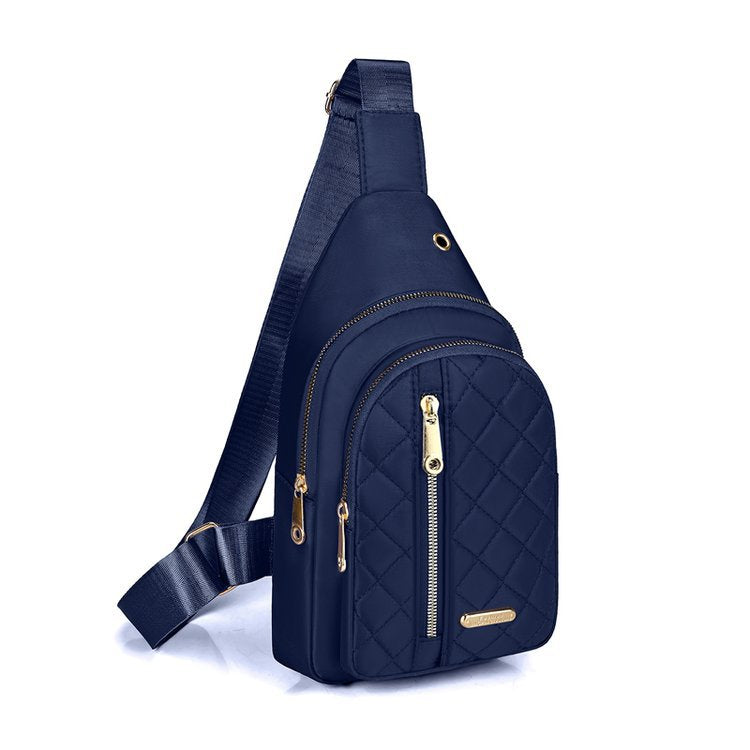 Foreign trade women's bag outdoor versatile fashion breast bag multi-layer embroidery thread Korean version shoulder bag portable travel commuter messenger bag