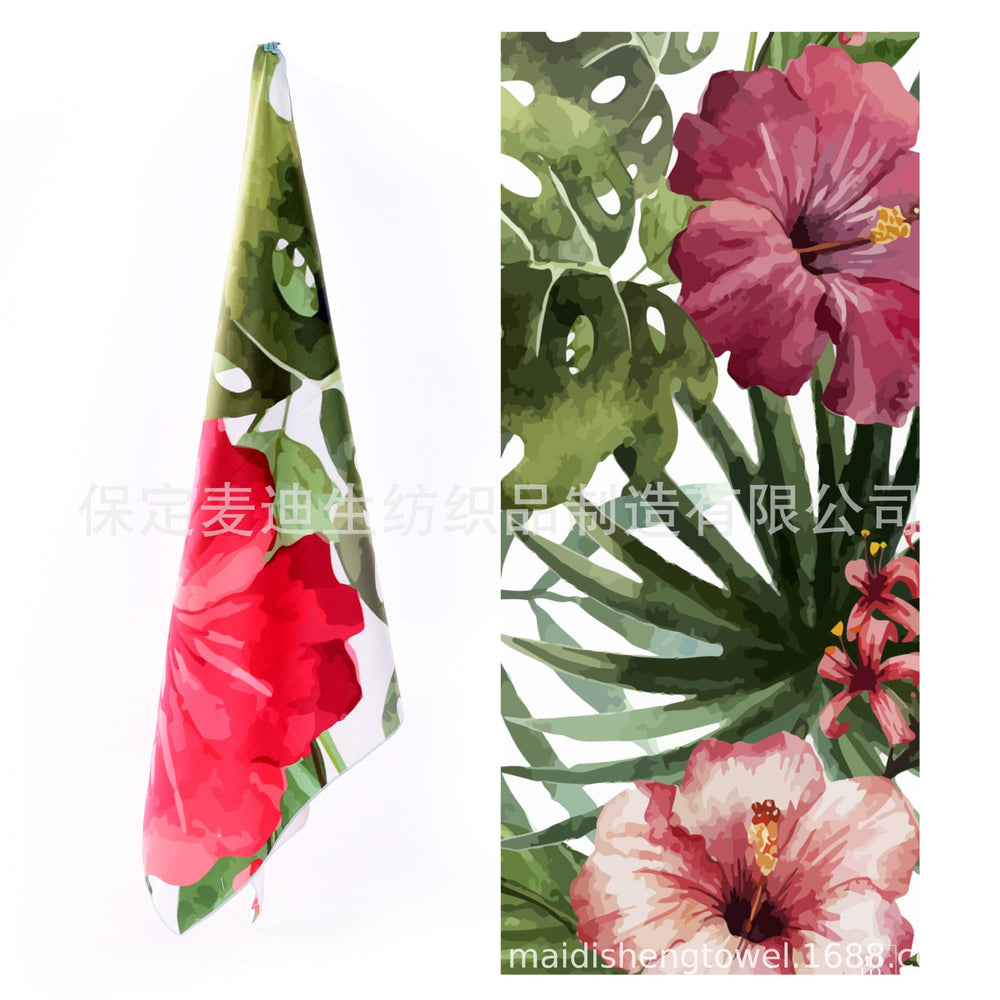 Factory wholesale full-page printed sand-free beach towel, soft, absorbent, quick-drying, mesh bag packaging, advertising cheerleading bath towel