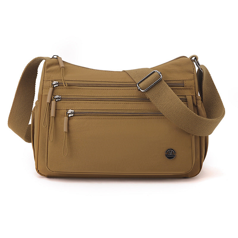 Foreign trade large-capacity casual women's bag 2025 new multi-compartment lightweight shoulder bag fashionable nylon simple messenger bag
