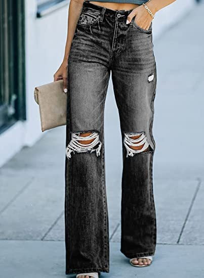 european and american cross-border e-commerce summer new arrivals: high-waisted, washed, distressed, casual denim jeans for