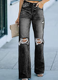 european and american cross-border e-commerce summer new arrivals: high-waisted, washed, distressed, casual denim jeans for