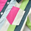 Korean style children's short-sleeve shirt, kids' fashion clothing, boys' top, striped casual boy's shirt
