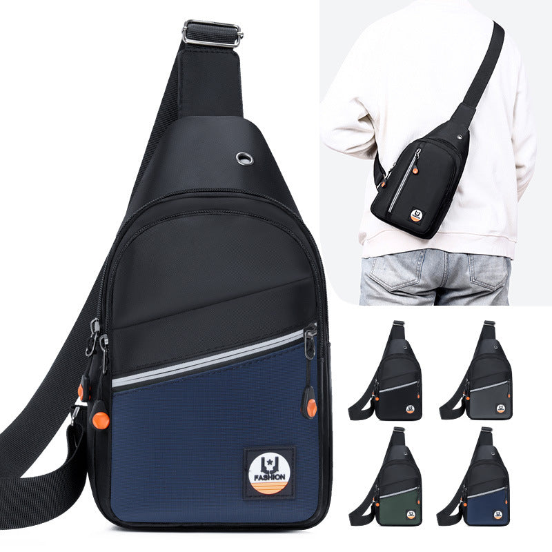 New Men's Breast Bag Multifunctional Commuter Business Shoulder Bag Trendy Cool Leisure Travel Large Capacity Portable Messenger Bag