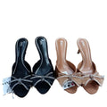 Za2024 summer new rhinestone bowknot embellished european and american style high heel women's sandals for everyday wear