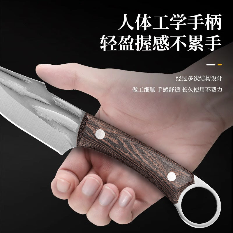 Camping style knife, mongolian handle meat knife, multi-purpose pocket knife, hand-pulled meat, meat cutting, meat deboning knife, multi-functional knife set