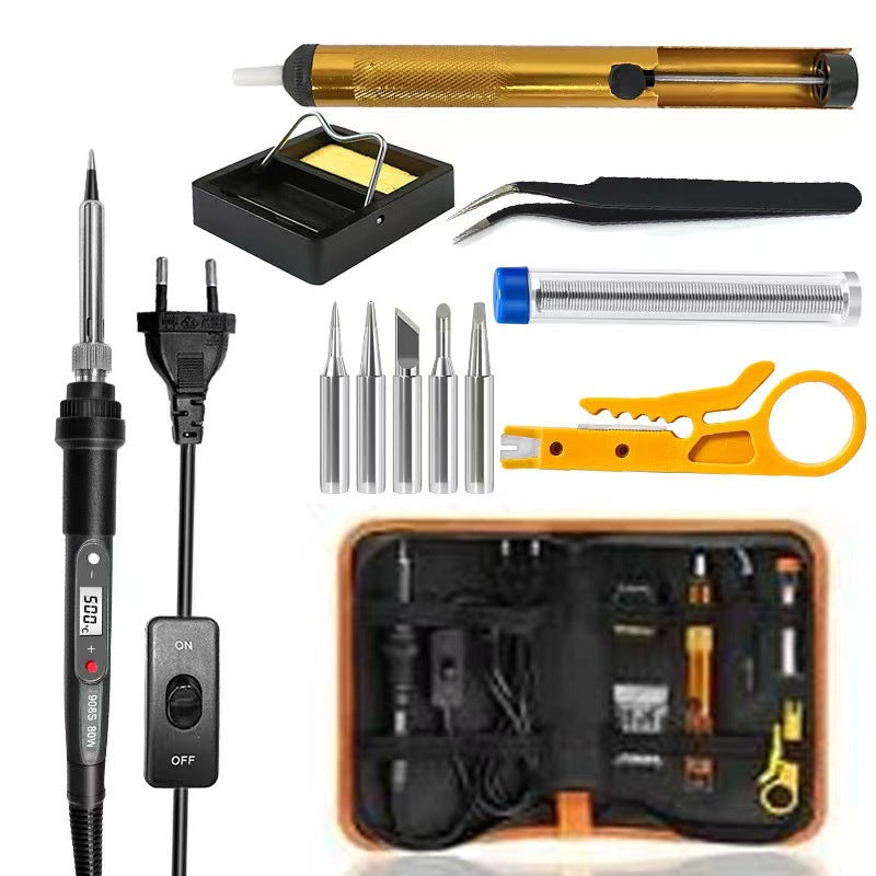 80W internal thermal digital display electric soldering iron adjustable temperature 908S multimeter combination set maintenance tool electric welding pen soldering iron
