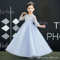 Hot-selling lace girls' dresses: new 3/4 sleeve princess dresses for girls, perfect for performances (sizes for mid-to-large children)