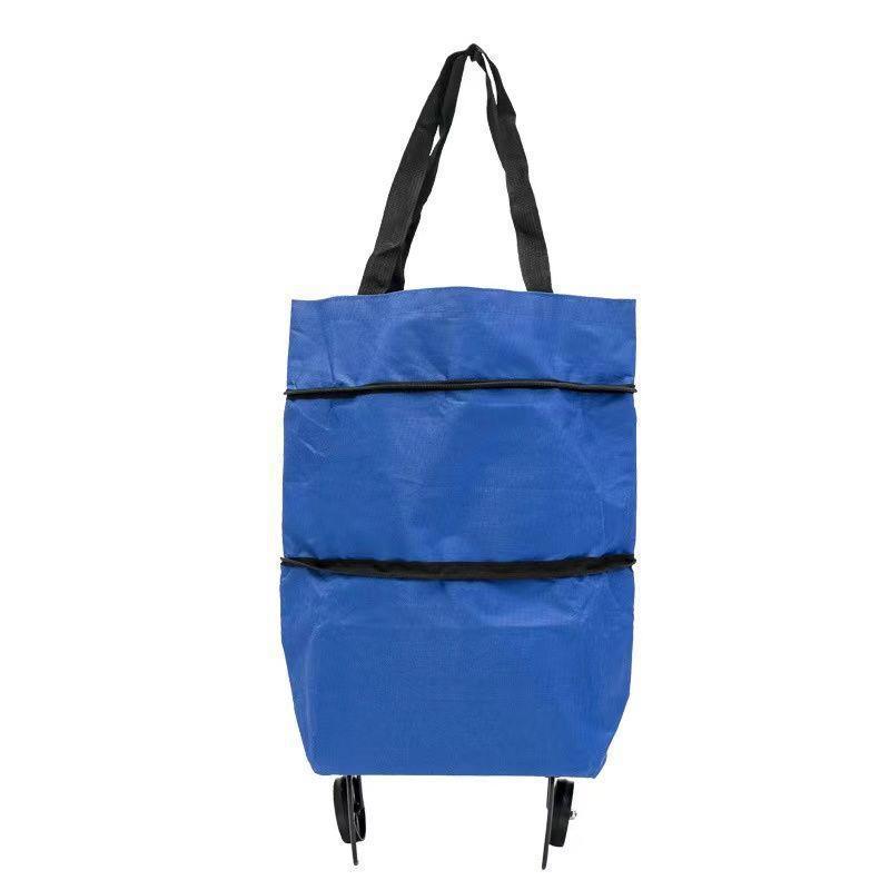 Shopping trolley Internet celebrity trolley folding portable wheels tote bag waterproof supermarket shopping trolley