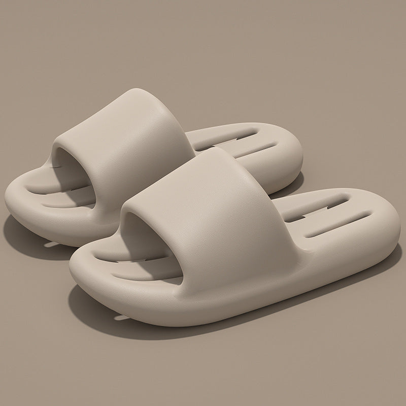 Eva couple's bathroom slippers - men's summer anti-slip home indoor bath slippers - women's hollow-out thick-soled drainage slides for home use
