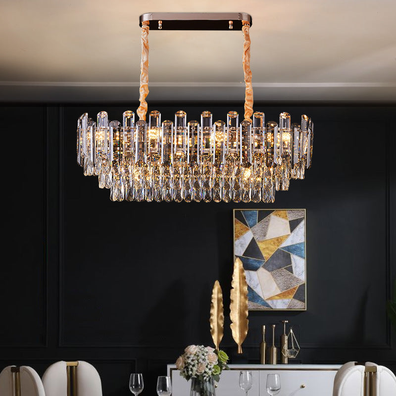 Crystal chandelier living room light 2023 new light luxury simple modern villa high-end atmosphere bedroom dining room lighting