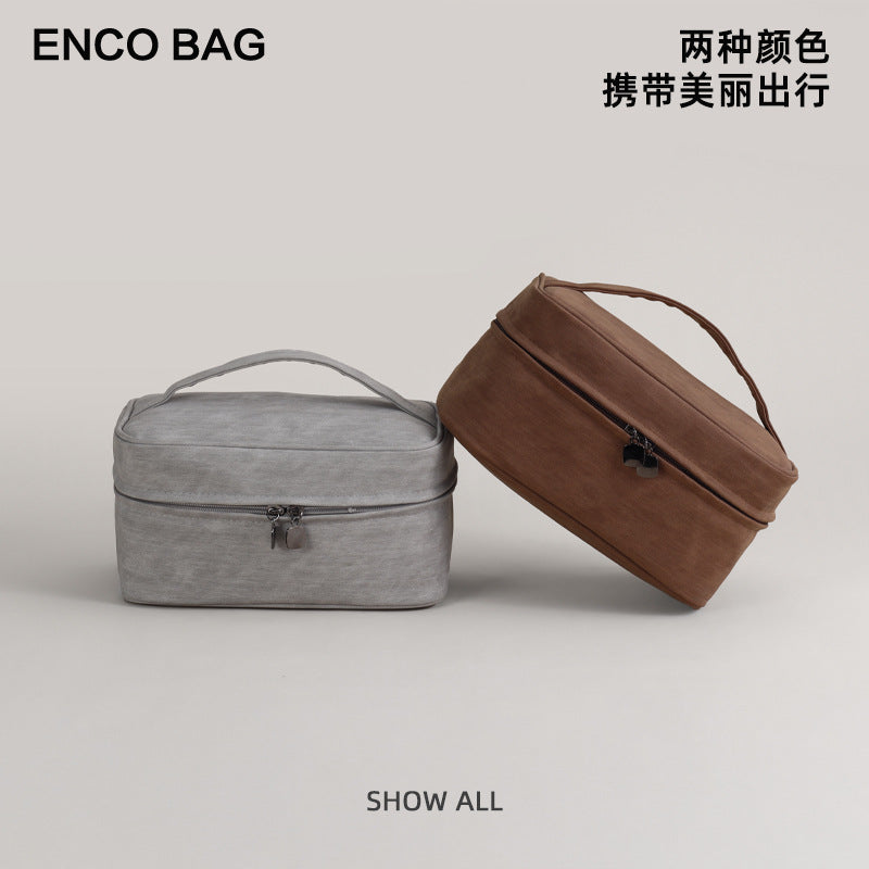 Original sheep pattern cosmetic bag classification multi-layer bag large size high-end sense dirt-resistant toilet bag cosmetic storage bag