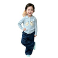 Girls' casual outfit:  autumn/winter cartoon kitten knit sweater, trendy and stylish two-piece set for kids