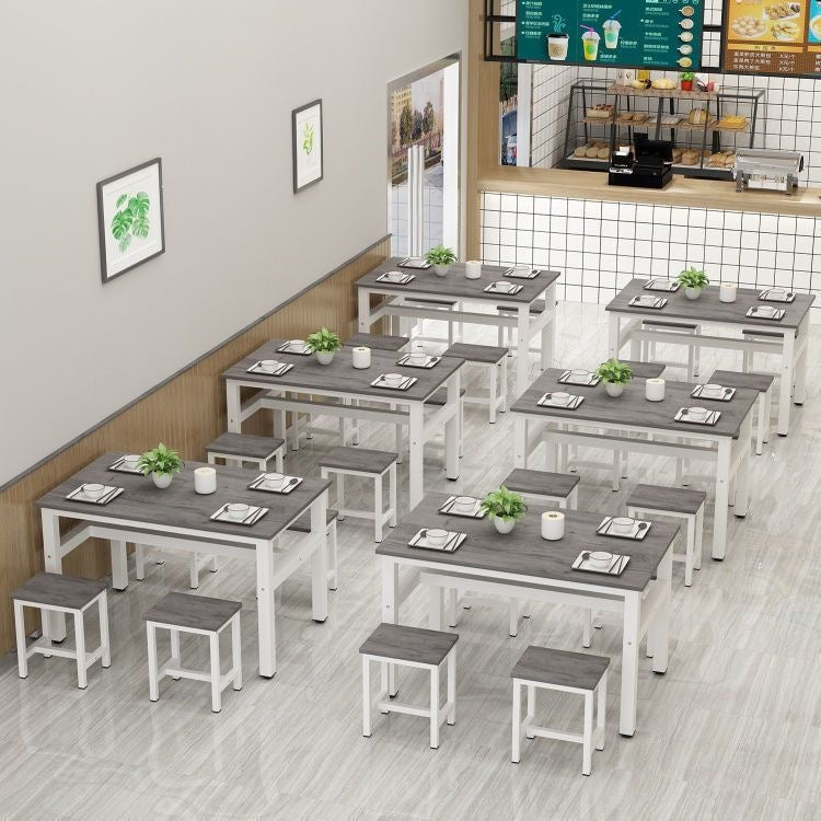 Dining table and chairs, commercial restaurant table and chair set, breakfast home use, minimalist rectangular snack bar table, cafeteria table