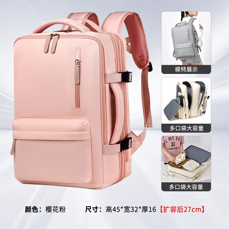 Cross-border large-capacity fashion backpack, high-end travel, women's backpack, trendy men's commuter schoolbag, waterproof computer bag