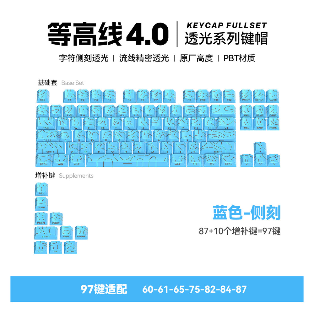 spot black powder pbt contour 4.0 side engraved keycap original height 130 two-color small complete set of cracks