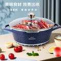 Ready-to-ship 10-piece pointed-ear non-stick cast aluminum cookware set, maifan stone pot set, 4-color assorted gift cookware